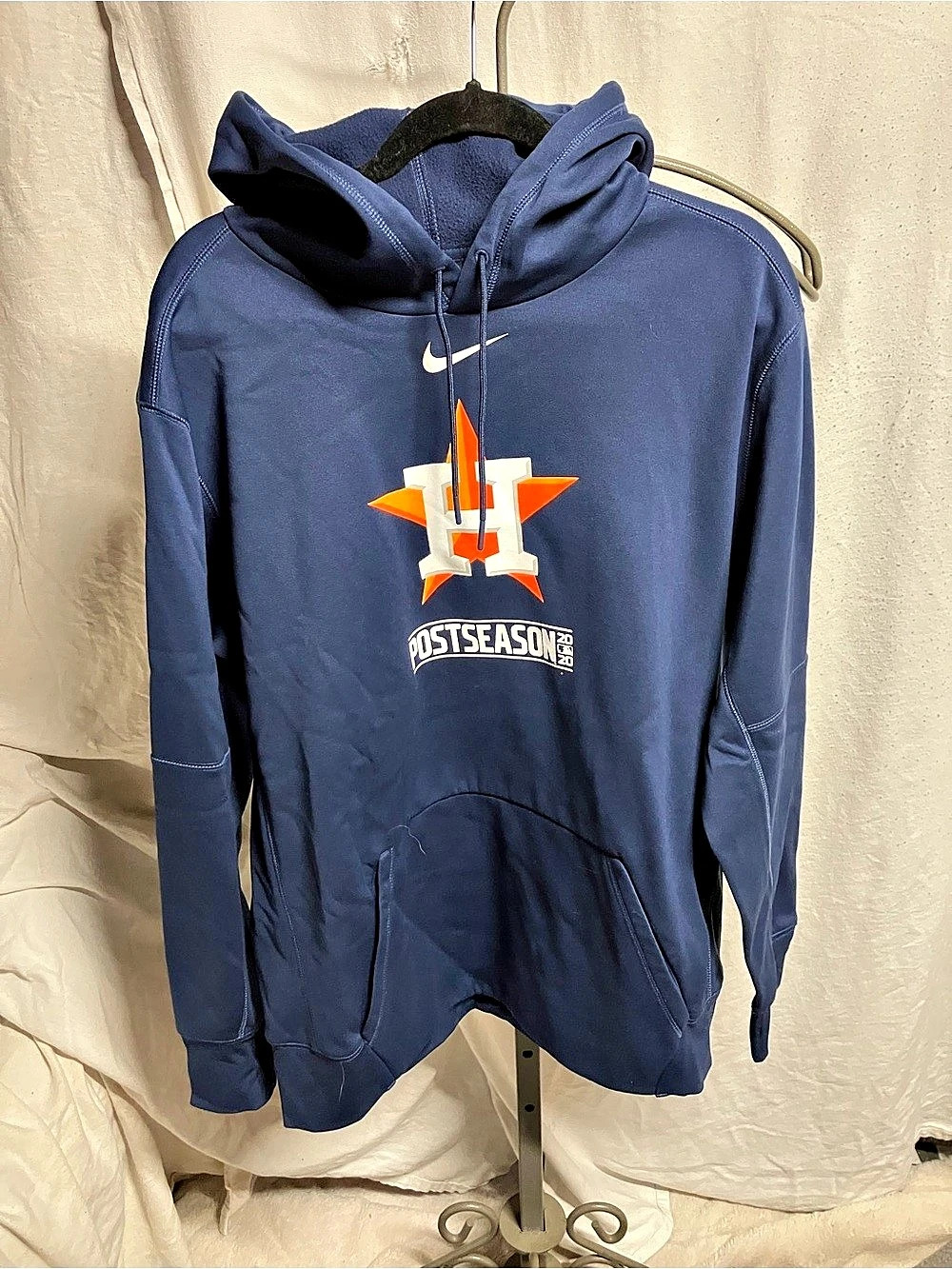 Nike Houston Astros Postseason 2020 Dri-Fit Hoodie Blue & Orange XL